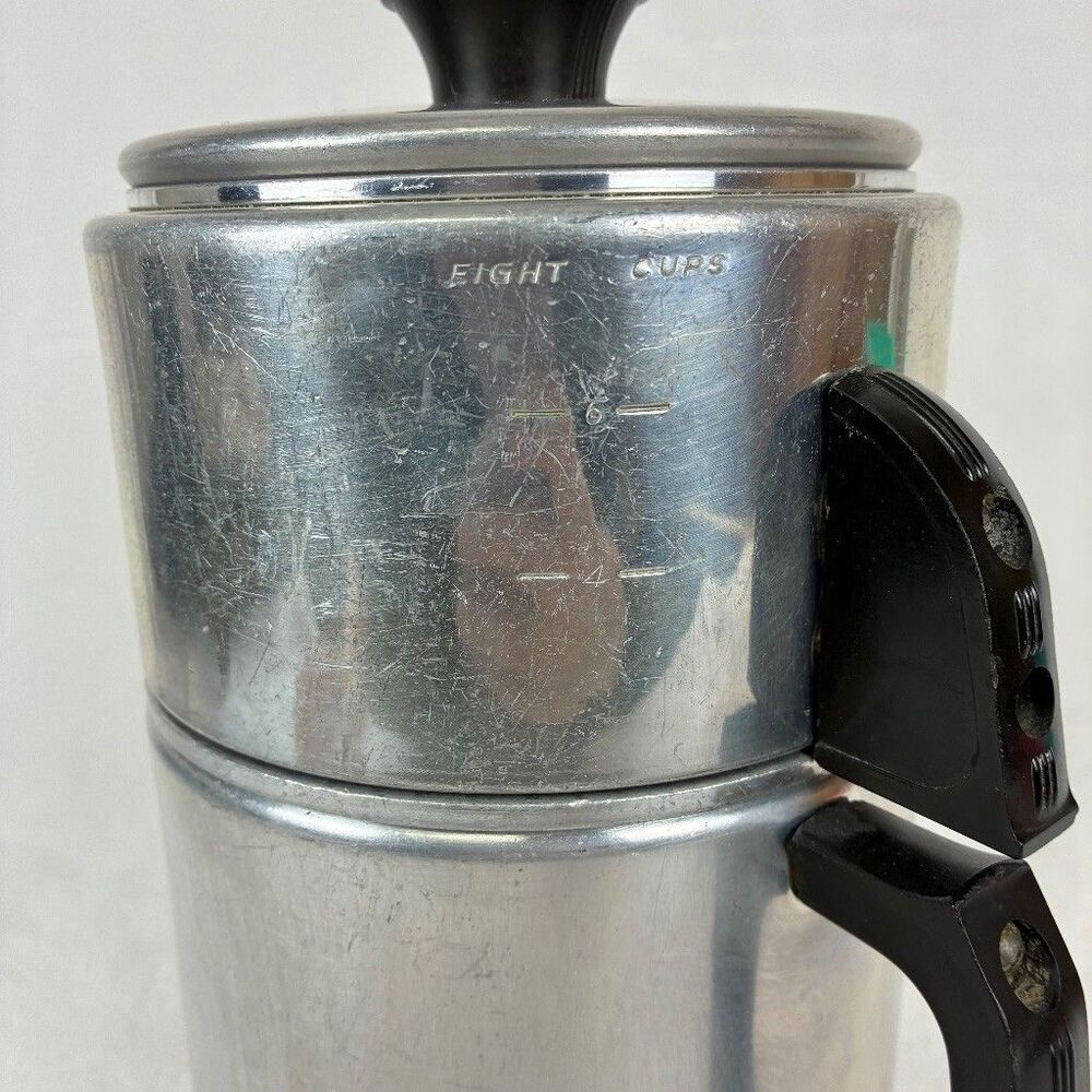 Vintage Mirro Aluminum 8 Cup Drip Coffee Maker Pot USA Camping Percolator Retro - Picture 3 of 12